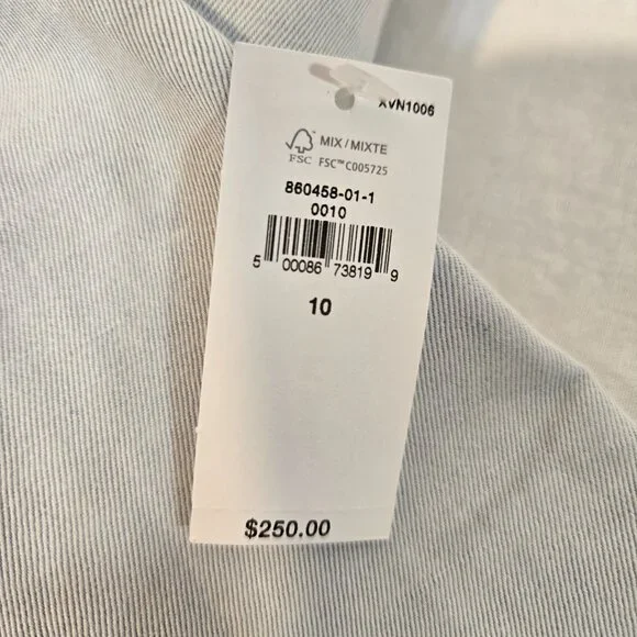 BANANA REPUBLIC Office Sirencore Light Blue Linen Long & Lean Blazer Size 10. - Picture 10 of 16